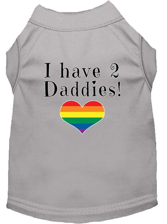 I have 2 Daddies Screen Print Dog Shirt Grey Lg